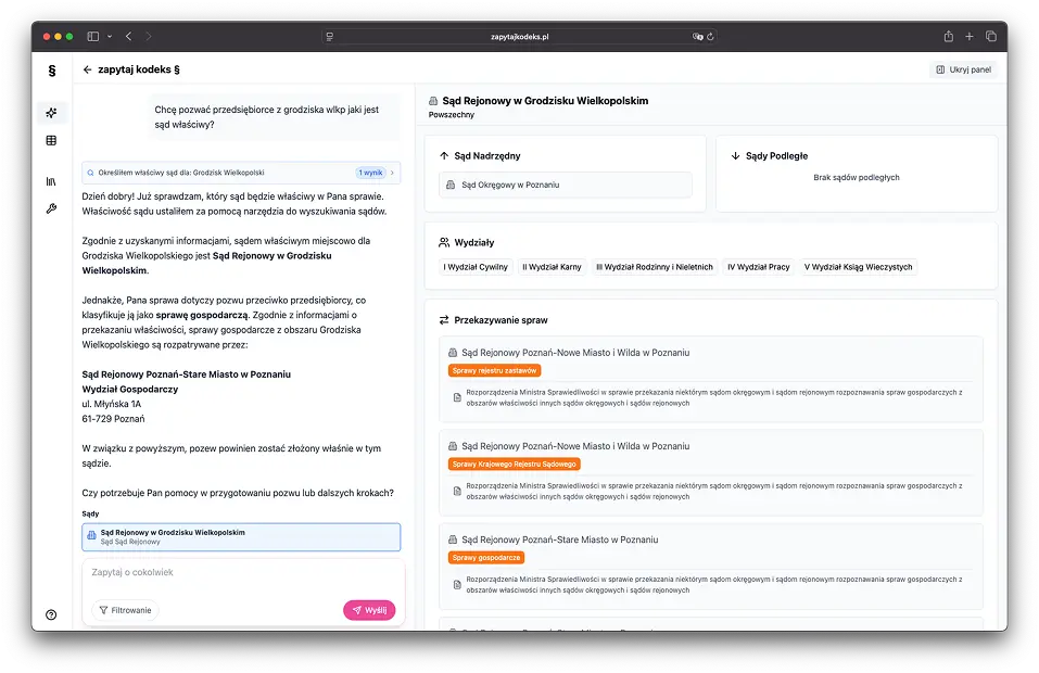 App functionality screenshot