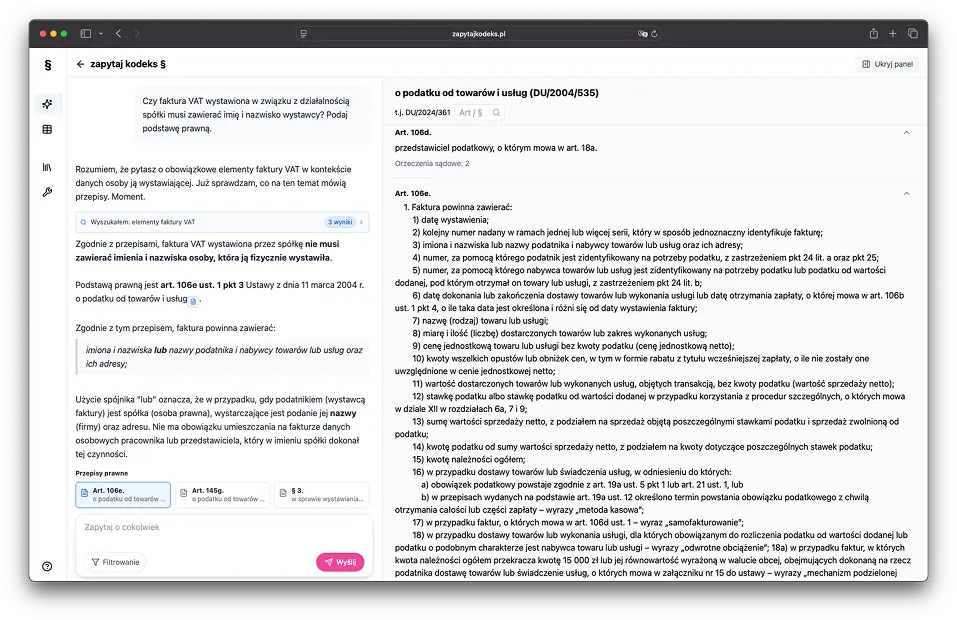 App functionality screenshot