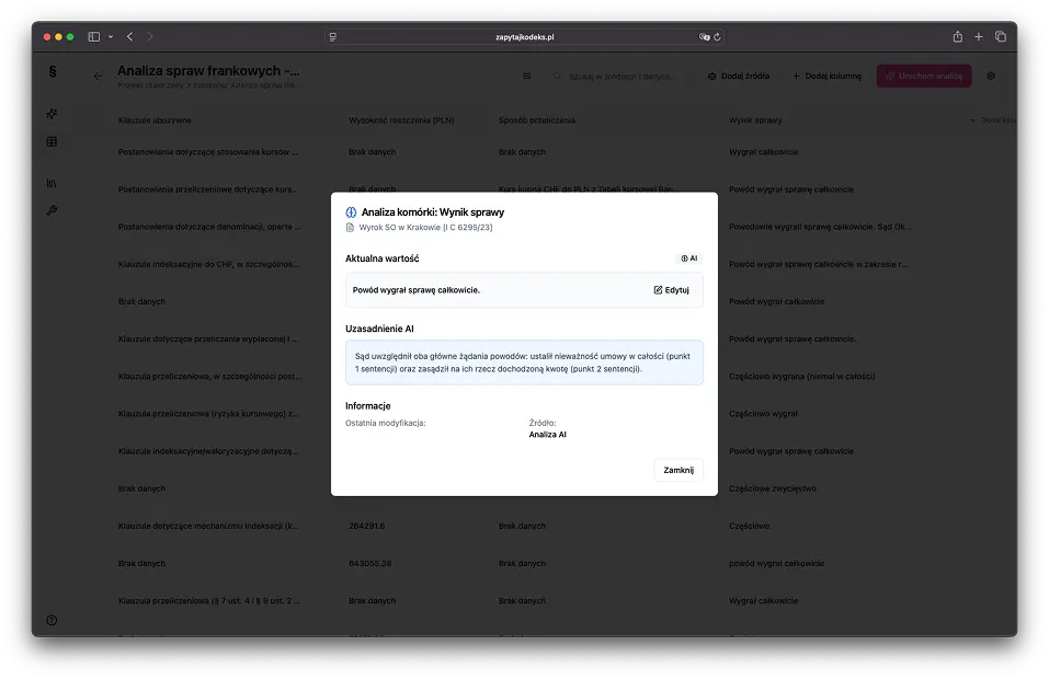 App functionality screenshot
